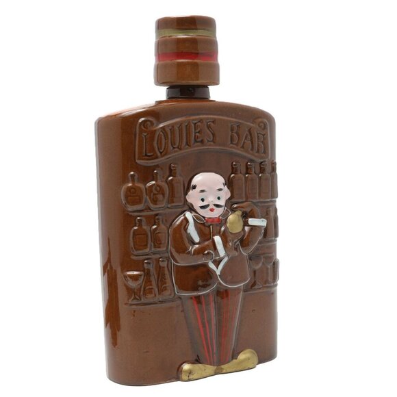 Vintage Fairyland Import Ceramic Flask & Glasses Japan Mid Century Louie's Bar - Picture 3 of 11